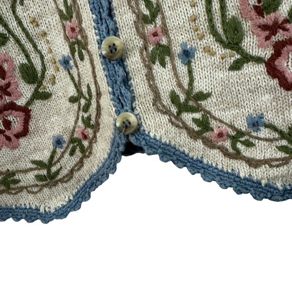 Vintage Ivy Collectibles Medium Sweater Cardigan Vest Embroidered Womens - Picture 7 of 12